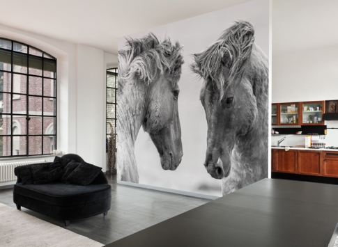  Opvallend behangpapier - Noordwand - Collectie: Farm Life - Grey Horses 