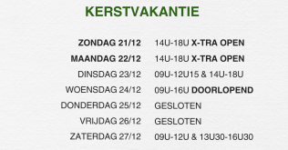 Openingsuren Kerstvakantie 