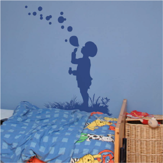  Muurstickers - Lou and Friends - Collectie: Boy with Bubbles 